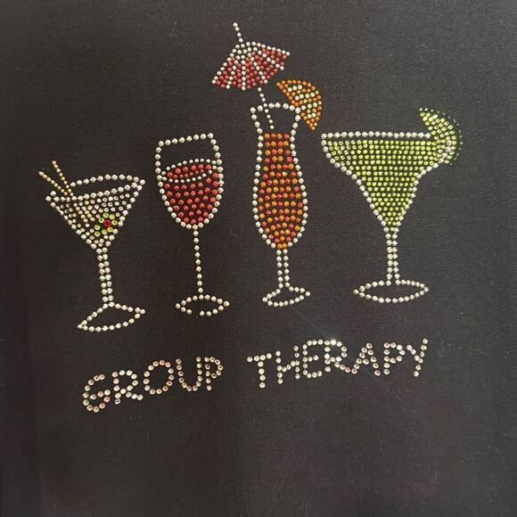 Hanes Large Vintage Sweatshirt – Bedazzled Group Therapy Funny Unisex Sweatshirt - Picture 2 of 8